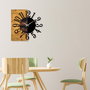Wallity Reloj de pared decorativo de madera Nogal y Negro